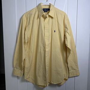 Polo Ralph Lauren Shirt Mens Large Yellow Blake Preppy Academia Classic Cotton